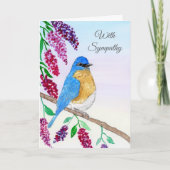 Sympathy Waterverf Bluebird in Wisteria Tree Kaart (Voorkant)