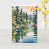 Sympathy Waterverf River in een bos Kaart (Gele Bloem)