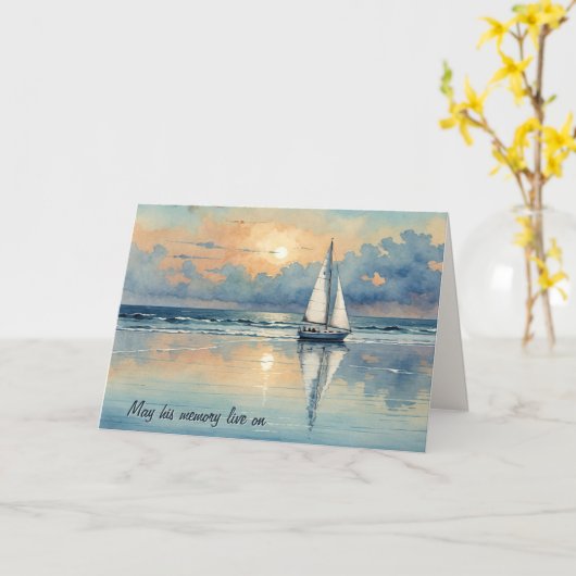 Sympathy Waterverf Zeilboot op Ocean Water Kaart (Gele Bloem)