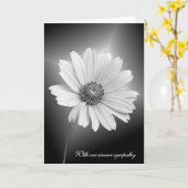 Sympathy White Daisy With Light Beams Kaart (Gele Bloem)