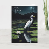 Sympathy White Egret op Water Lily Pad Kaart (Voorkant)