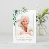 Sympathy White Magnolia Bloemen Fotobegrafenis Bedankkaart (Staand voorkant)