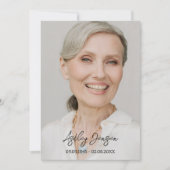 Sympathy White Rose Photo Funeral Thank You Card Bedankkaart (Voorkant)