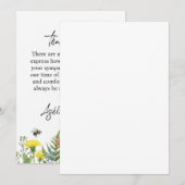 Sympathy Wildflower Funeral Thank You Card Bedankkaart (Voorkant / Achterkant)