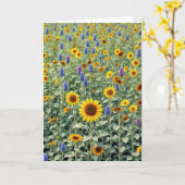 Sympathy Zonnebloem en Wildflower Field Kaart (Gele Bloem)