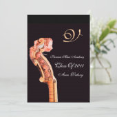 SYMPHONIA  CLASSIC MUSIC GRADUATION MONOGRAM bruin Kaart (Staand voorkant)