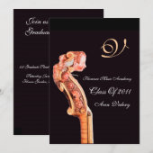 SYMPHONIA  CLASSIC MUSIC GRADUATION MONOGRAM bruin Kaart (Voorkant / Achterkant)