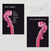 SYMPHONIA CLASSIC MUSIC Pink Fuchsia Violin Scroll Visitekaartje (Voorkant / Achterkant)
