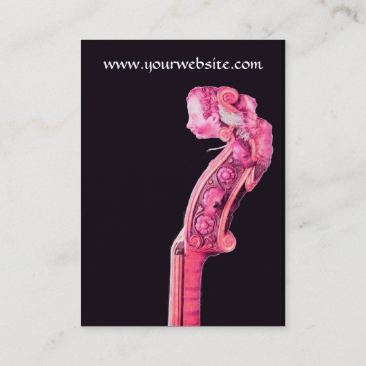 SYMPHONIA CLASSIC MUSIC Pink Fuchsia Violin Scroll Visitekaartje (Achterkant)
