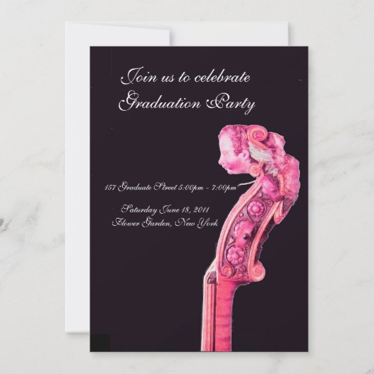 SYMPHONIA CLASSIC MUZIEK AFSTUDEREN MONOGRAM roze Kaart (Achterkant)