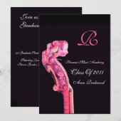 SYMPHONIA  KLASIEKE MUZIEK AFstudeer MONOGRAM roze Kaart (Voorkant / Achterkant)