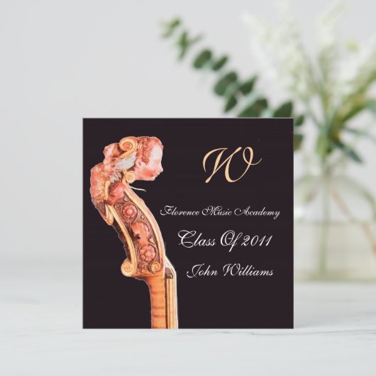 SYMPHONIE CLASSIC MUZIEK AFSTUDEREN MONOGRAM bruin Kaart (Staand voorkant)