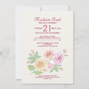Symphony Floral Invitation Kaart