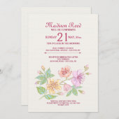 Symphony Floral Invitation Kaart (Voorkant / Achterkant)