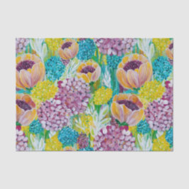 Symphony Hydrangea Papaver Bloemen Weefsel Papier