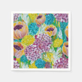 Symphony Hydrangea Poppy Floral Napkins Servet (Voorkant)