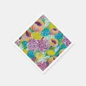 Symphony Hydrangea Poppy Floral Napkins Servet (Hoek)
