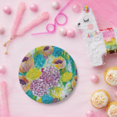 Symphony Hydrangea Poppy Floral Paper Borden Papieren Bordje (Feest)