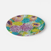 Symphony Hydrangea Poppy Floral Paper Borden Papieren Bordje (Gekanteld)