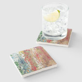 Symphony of Chaos - Abstract palet van echte artie Stenen Onderzetter (Zijkant)