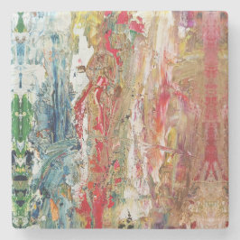 Symphony of Chaos - Abstract palet van echte artie Stenen Onderzetter