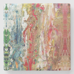 Symphony of Chaos - Abstract palet van echte artie Stenen Onderzetter