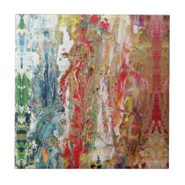 Symphony of Chaos - Abstract palet van echte artie Tegeltje