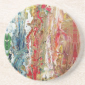 Symphony of Chaos - Abstract palet van echte artie Zandsteen Onderzetter (Voorkant)