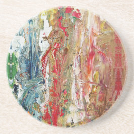 Symphony of Chaos - Abstract palet van echte artie Zandsteen Onderzetter