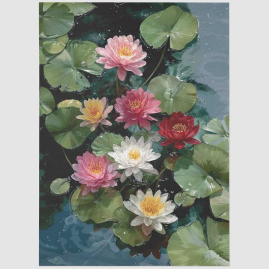 Symphony of Water Lilies Decoupage Tissuepapier (Voorkant)