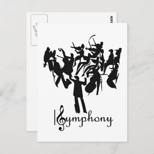 SYMPHONY-orkest in een gestileerd design Briefkaart (Voorkant / Achterkant)