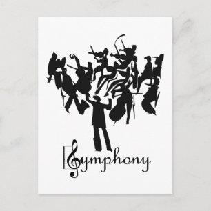 SYMPHONY-orkest in een gestileerd design Briefkaart
