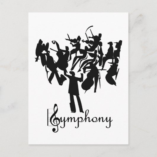 SYMPHONY-orkest in een gestileerd design Briefkaart (Voorkant)