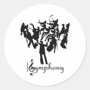 SYMPHONY-orkest in een gestileerd design Ronde Sticker