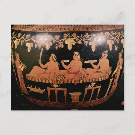 Symposium met drie mannen die kataboes spelen briefkaart (Voorkant)