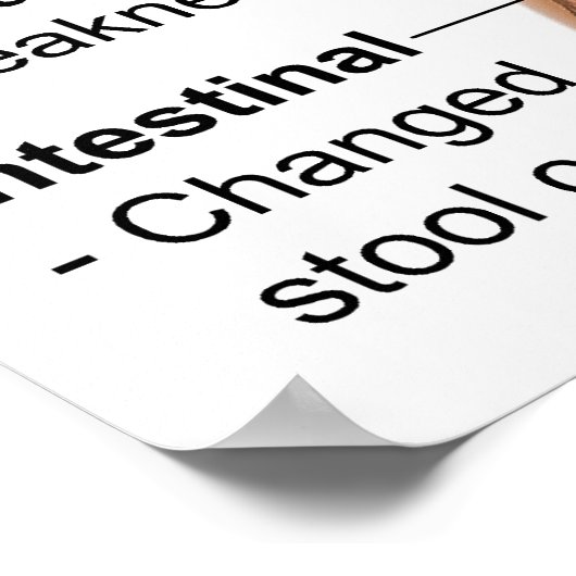 Symptomen Grafiek van bloedziekte Anemie Poster (Hoek)