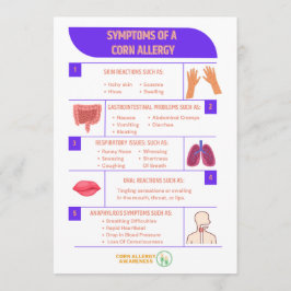 Symptomen van een maïs allergie 5x7 Kaarten