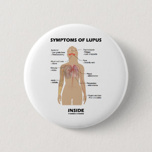 Symptomen van Lupus Inside (auto-immuunziekte) Ronde Button 5,7 Cm