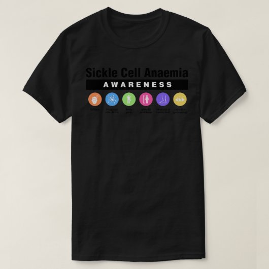 Symptomen van onbehagen bij sikkelcelziekte t-shirt (Design voorkant)