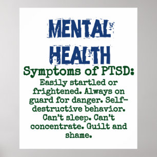 Symptomen van PTSD - Mental Health Quote Poster