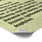 Symptomen van voedselallergie poster (Hoek)