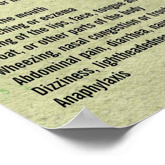 Symptomen van voedselallergie poster (Hoek)