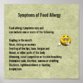 Symptomen van voedselallergie poster (Voorkant)