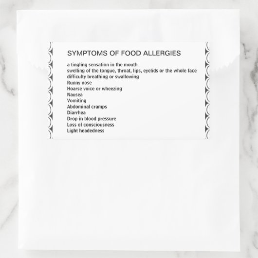Symptomen van voedselallergieën rechthoekige sticker (Tas)