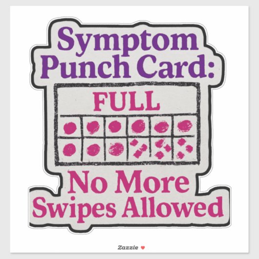 Symptoom Punch Kaart Sticker (Vel)