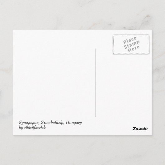 Synagogue Briefkaart (Achterkant)