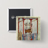 Synagogue, c.1350, Noord-Spanje Vierkante Button 5,1 Cm (Voorkant /achterkant)