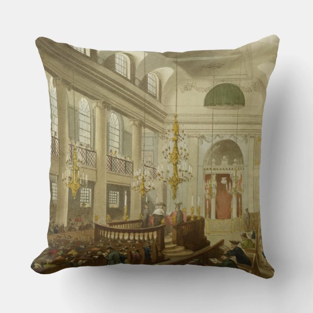 Synagogue, Dukes Place, Houndsditch, van Ackerman Kussen (Voorkant)
