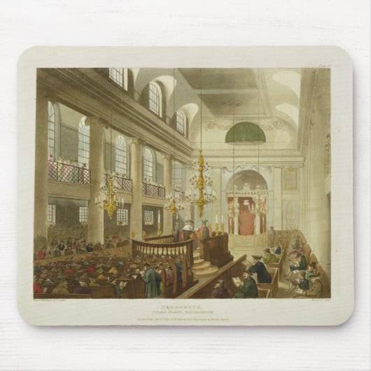 Synagogue, Dukes Place, Houndsditch, van Ackerman Muismat (Voorkant)