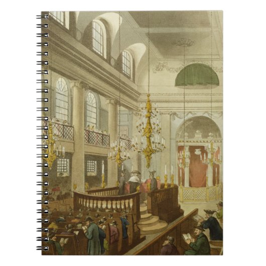 Synagogue, Dukes Place, Houndsditch, van Ackerman Notitieboek (Voorkant)